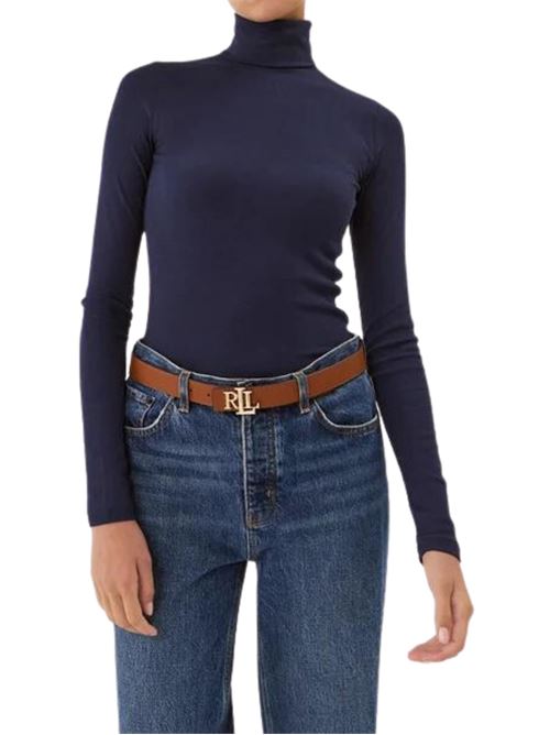 Maglione Donna blu con dettagli a coste POLO RALPH LAUREN | 211814422015